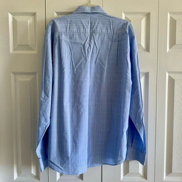 Yves Saint Laurent Long Sleeve Shirt, Blue, Size 17 1/2, 44